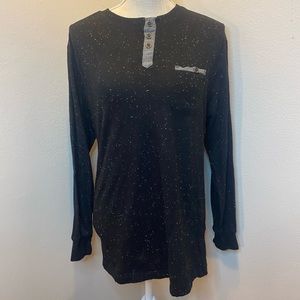 Distortion Black Speckled Long Sleeve Tee